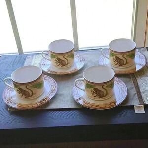 Cup AND SAUCER SET BEAUTIFULLY PORCELAIN  SET BY AMERICAN ATELIER VINTAGE COLLEC